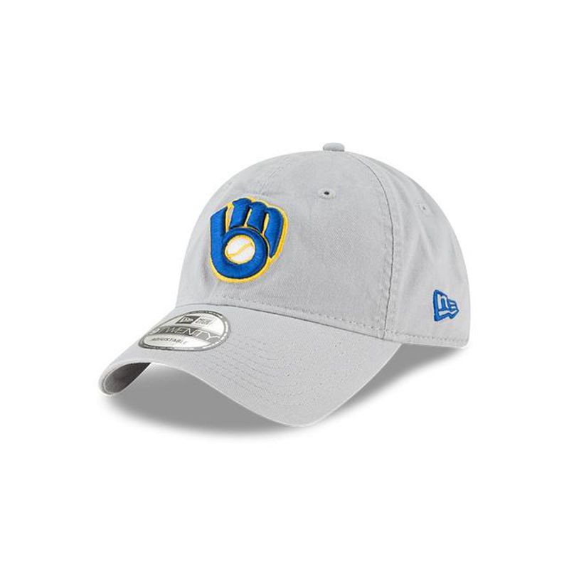 MLB Milwaukee Brewers Core Classic 9Twenty Adjustable (XHZ6861) - Grey New Era Caps